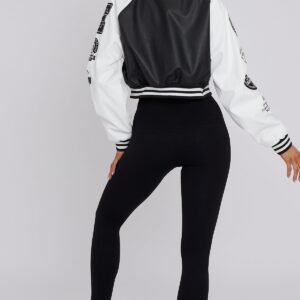 Cropped Black Varsity Jacket