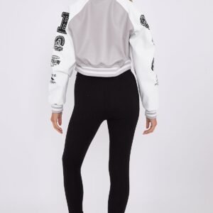 Cropped Grey Varsity Jacket