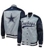 Dallas Cowboys Blue And Grey Varsity Satin Jacket