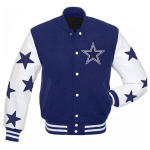 Dallas Cowboys Star Royal Blue And White Varsity Jacket
