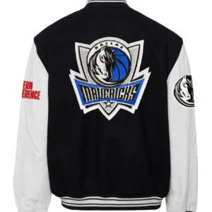 Dallas Mavericks Wool & Leather Black / White Varsity Jacket
