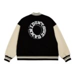 Damn I Don't Give Black And White Wool Varsity Jacket