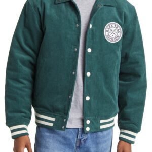 Dark Seas Cotton Corduroy Varsity Jacket