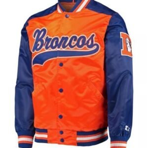 Denver Broncos Blue And Orange Varsity Jacket