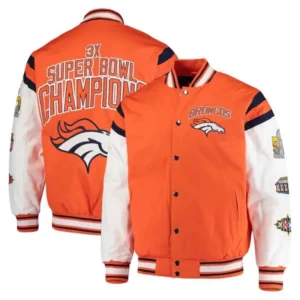 Denver Broncos Home Team Orange And White Jacket
