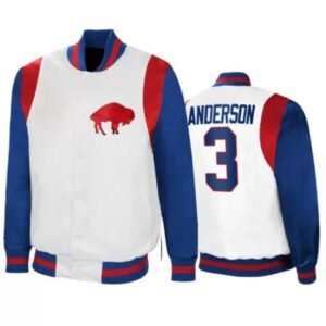 Derek Anderson Buffalo Bills NFL White Satin Jacket