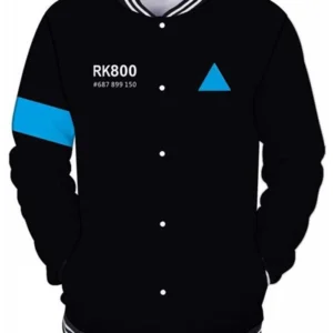 Detroit Become Human Connor Black Varsity Jacket