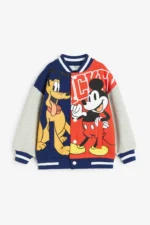 Disney Dark Blue Printed Varsity Jacket