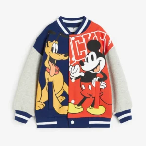 Disney Dark Blue Printed Varsity Jacket