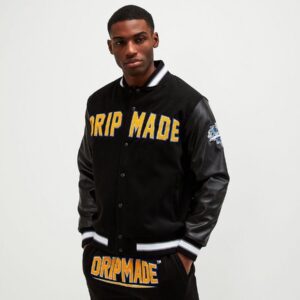 Dripmade Ranger Black Varsity Jacket