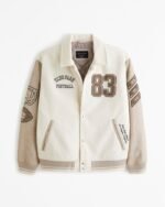 Echo Park Football 83 Cream Varsity Jacket