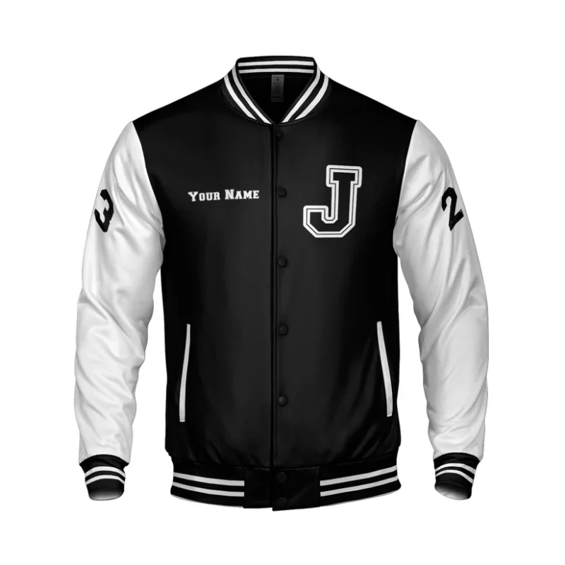Embroidered Friends Leather Varsity Jacket