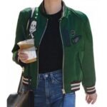 Emma-Roberts-Green-Bomber-Jacket.jpg Emma Roberts Green Bomber Jacket