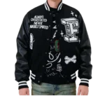 First Row Never Accept The Easy Life Varsity Jacket