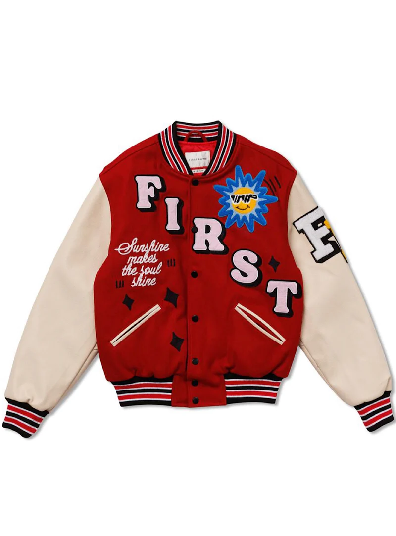 First-Row-Sunshine-Red-Varsity-Jacket.webp First Row Sunshine Red Varsity Jacket