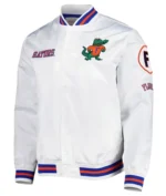 Florida Gators City Collection White Varsity Satin Jacket
