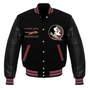 Florida State Seminoles Varsity Black Jacket with bold team design, premium comfort, and durable style. Shop now at 50% OFF.