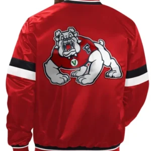 Fresno State Bulldog Home Game Red Varsity Jacket