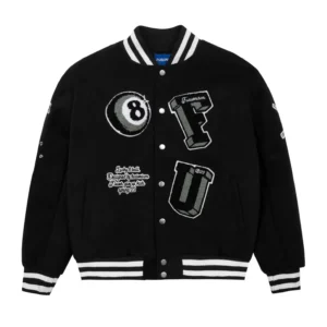 Fusionism 8 Ball Black Varsity Jacket