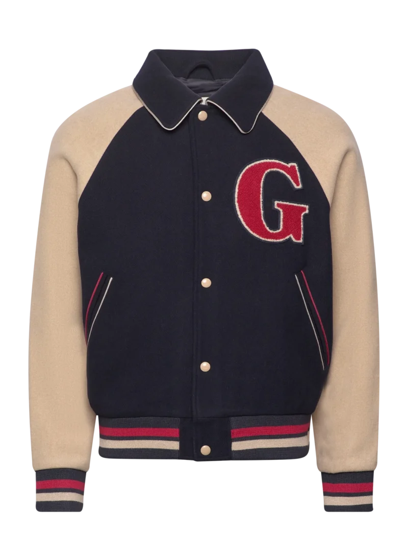 Gant Evening Blue Wool Varsity Jacket Gant Evening Blue Wool Varsity Jacket