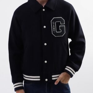 Gant Men Blue Solid Collar Jacket