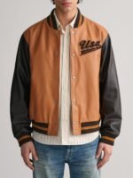 Gant Men Colour Blocked Stand Collar Full Sleeves Jacket