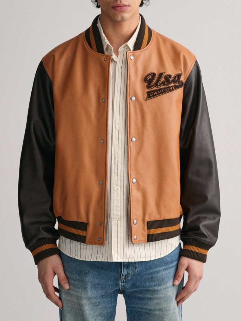 Gant Men Colour Blocked Stand Collar Full Sleeves Jacket
