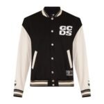 Gcds Men Black Wirdo Friends Back Varsity Bomber Jacket