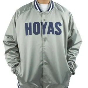 Georgetown University Gray Satin Varsity Jacket