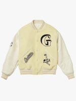 Goal Studio Light Yellow Patched Varsity Jacket
