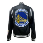 Golden State Warriors Vegan Leather Black Jacket