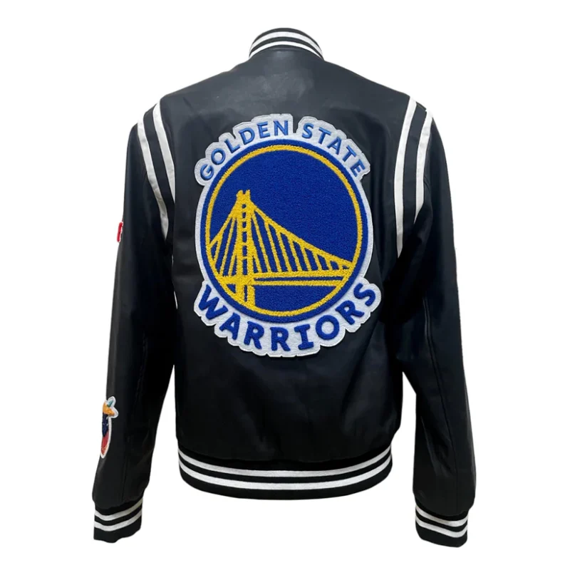 Golden State Warriors Vegan Leather Black Jacket
