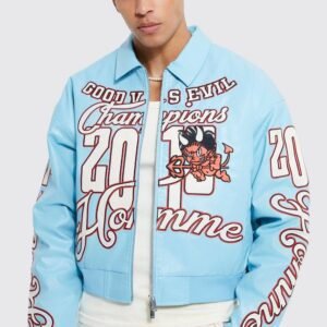 Good Vs Evil Champions Sky Blue Varsity Jacket