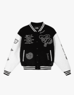 Gram Ounce Pound Black And White Varsity Jacket