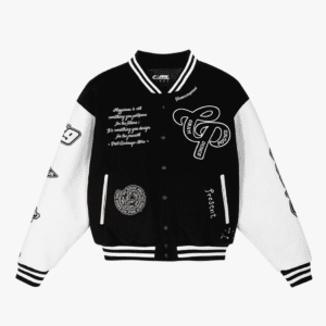 Gram Ounce Pound Black And White Varsity Jacket