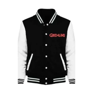 Gremlins Baseball Black And White Varsity Jacket