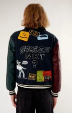 Guess Market Colorblock Letterman Varsity Jacket