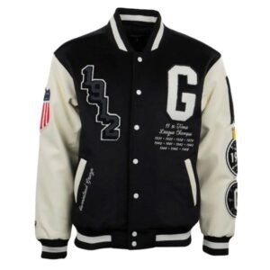 Homestead Grays Vintage Black/White Wool & Leather Varsity Jacket