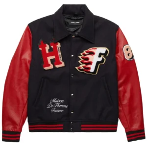 Homme Femme World Champs Black And Red Letterman Jacket