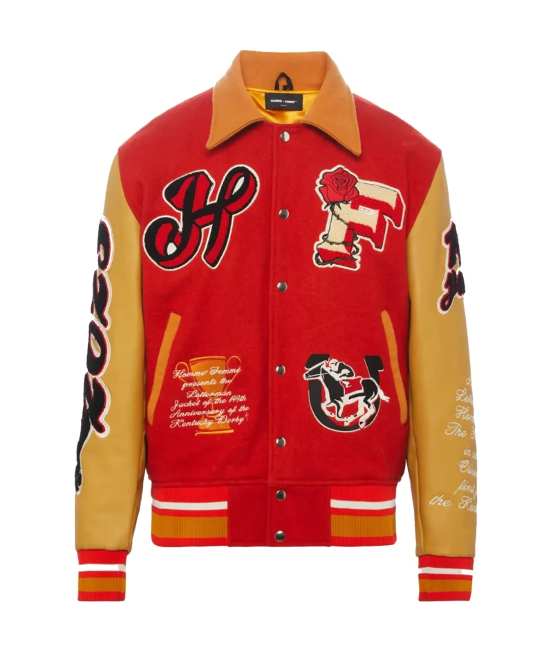 Hommefemme-Red-Yellow-Letterman-Wool-Leather-Varsity-Jacket.webp Red & Yellow Wool & Leather Jacket