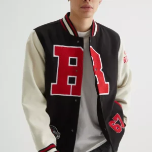 Houston Rockets Black And White Varsity Jacket