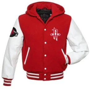 Houston Rockets NBA Varsity Red and White Jacket