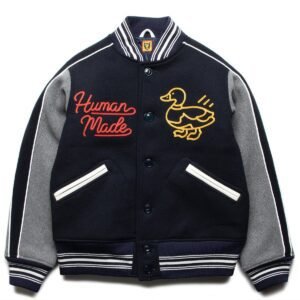 Human Made Black And Grey Varsity Jacket