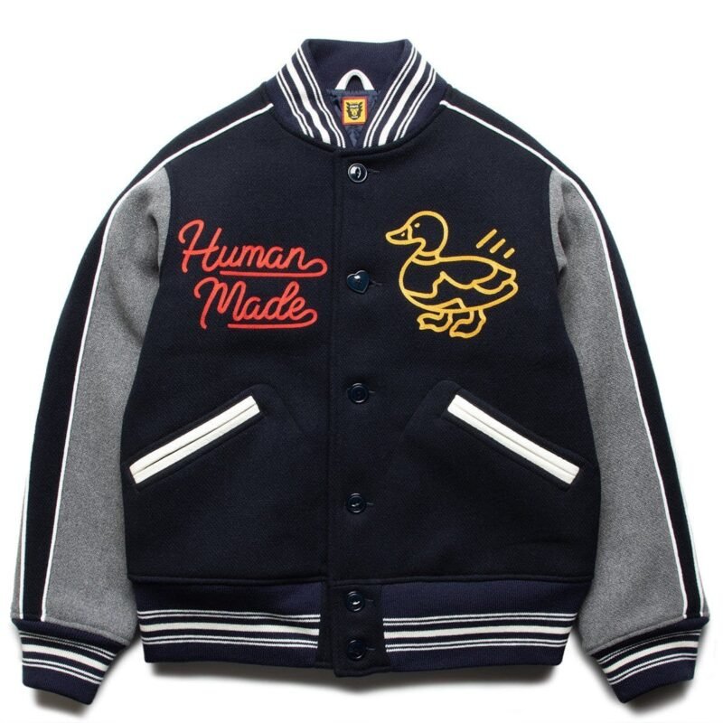Human Made Black And Grey Varsity Jacket