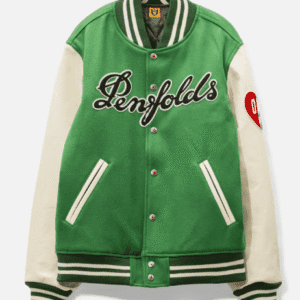 Human Made Green And White Varsity Jacket