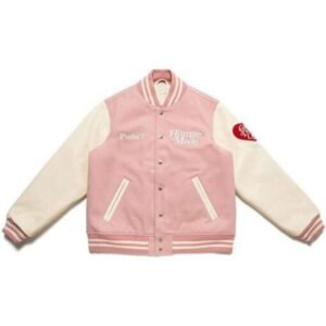 Human Made I Know Nigo Varsity Pink And White Jacket