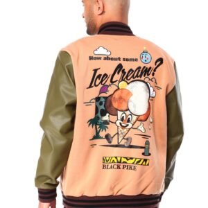 Ice Cream Embroidered Varsity Jacket