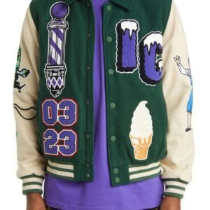 Icecream Dollar Sign Green Varsity Jacket