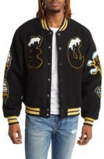 Icecream Flap Jack Wool Blend Letterman Jacket