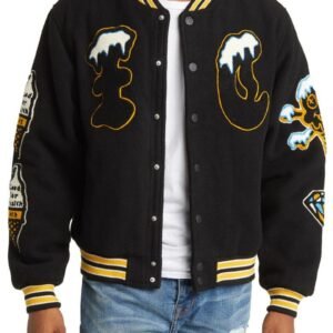 Icecream Flap Jack Wool Blend Letterman Jacket